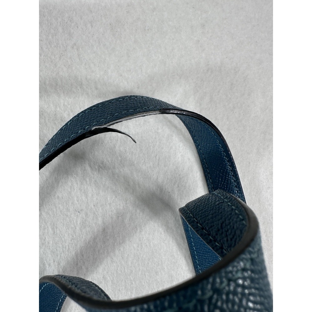 Coach Blue Leather Tote Bag - Classic Shoulder Handbag - Picture 5 of 11